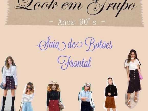 Look em grupo | Saia de botões